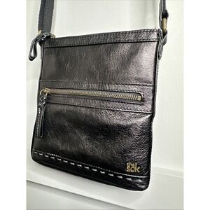 The Sak Purse Black Genuine Leather‎ Shoulder Adjustable Strap Boho Crossbody
